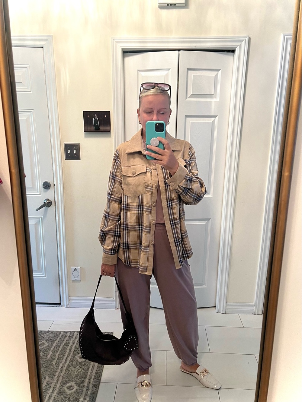 Plaid Shacket button down L - Picture 2 of 2